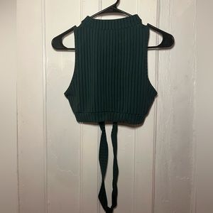 Green criss -cross bottom crop top